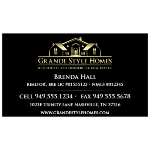 BUSINESS CARD #1 - Grande Style Homes - Estate Prints