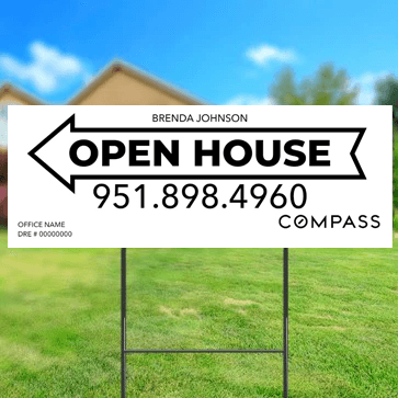 9x24 OPEN HOUSE SIGN #2 - COMPASS - Estate Prints