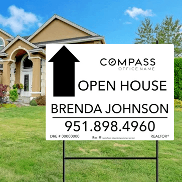 18x24 OPEN HOUSE SIGN #7- COMPASS - Estate Prints