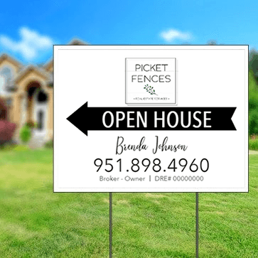 18x24 OPEN HOUSE #1 - PICKET FENCES REAL ESTATE SERVICES - Estate Prints