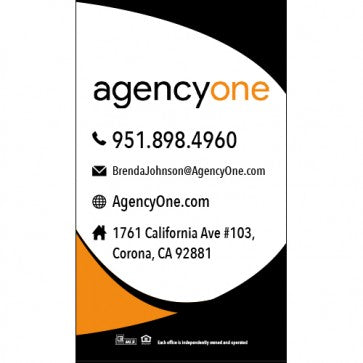 BUSINESS CARD FRONT/BACK #3 - AGENCY ONE