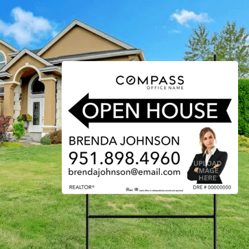 18x24 OPEN HOUSE SIGN #15- COMPASS - Estate Prints