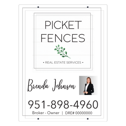 32x24 FOR SALE SIGN #1 - PICKET FENCES REAL ESTATE SERVICES