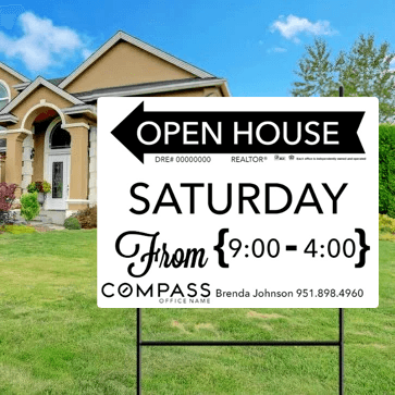 18x24 OPEN HOUSE SIGN #14- COMPASS - Estate Prints