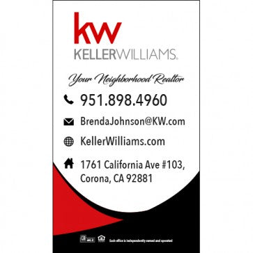 BUSINESS CARD FRONT/BACK #5 - KELLER WILLIAMS