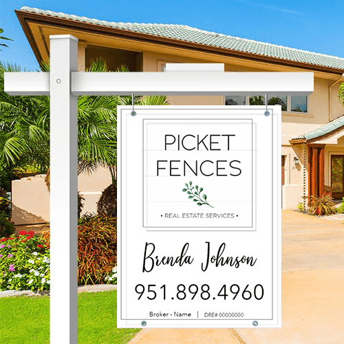 32x24 FOR SALE SIGN #2 - PICKET FENCES REAL ESTATE SERVICES - Estate Prints