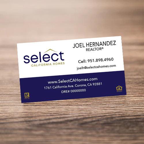 BUSINESS CARD FRONT/BACK #1 - SELECT CALIFORNIA HOMES - Estate Prints
