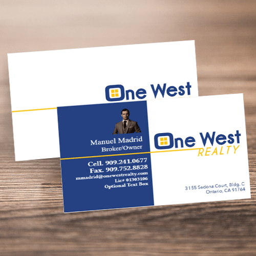 BUSINESS CARD FRONT/BACK #1 - ONE WEST REALTY - Estate Prints