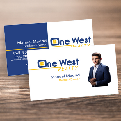 BUSINESS CARD FRONT/BACK #2 - ONE WEST REALTY