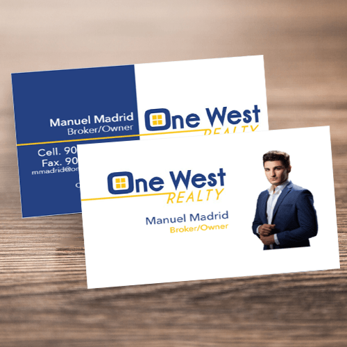 BUSINESS CARD FRONT/BACK #2 - ONE WEST REALTY - Estate Prints