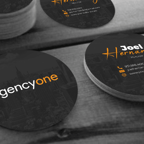 CIRCLE BUSINESS CARD FRONT/BACK #4 - AGENCY ONE - Estate Prints