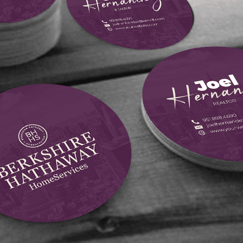 CIRCLE BUSINESS CARD FRONT/BACK #7 - BERKSHIRE HATHAWAY - Estate Prints