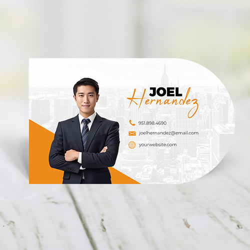 HALF CIRCLE BUSINESS CARD FRONT/BACK #5 - AGENCY ONE