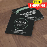 3x3 SQUARE Business Card FRONT/BACK #2 - RELIABLE REAL ESTATE COMPANY