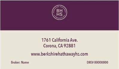 BUSINESS CARD FRONT/BACK #5 - BERKSHIRE HATHAWAY