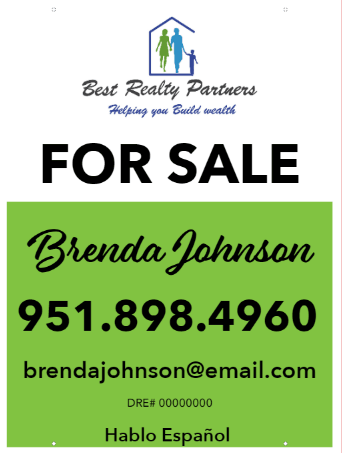 24x32 FOR SALE SIGN #1 - BEST REALTY PARTNERS - Estate Prints