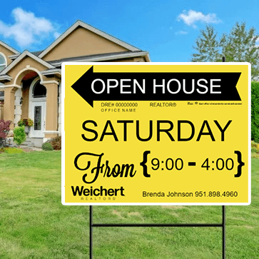 18x24 OPEN HOUSE SIGN #14 - WEICHERT REALTORS - Estate Prints