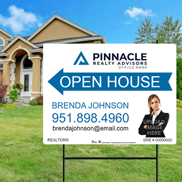 18x24 OPEN HOUSE SIGN #11 - PINNACLE REALTY ADVISORS - Estate Prints