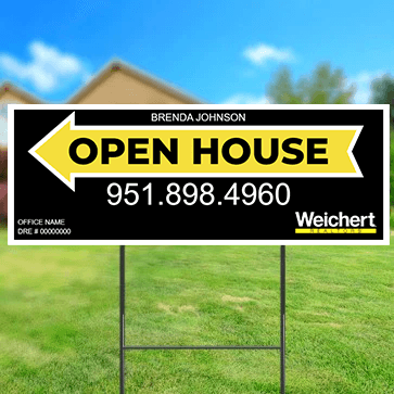 9x24 OPEN HOUSE SIGN #3 - WEICHERT REALTORS - Estate Prints