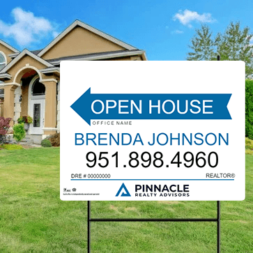 18x24 OPEN HOUSE SIGN #1 - PINNACLE REALTY ADVISORS - Estate Prints