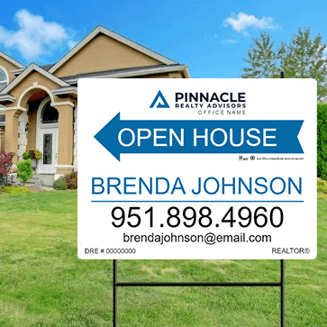 18x24 OPEN HOUSE SIGN #2 - PINNACLE REALTY ADVISORS - Estate Prints