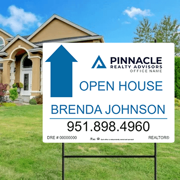 18x24 OPEN HOUSE SIGN #4 - PINNACLE REALTY ADVISORS - Estate Prints