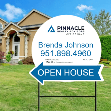 18x24 OPEN HOUSE SIGN #6 - PINNACLE REALTY ADVISORS - Estate Prints