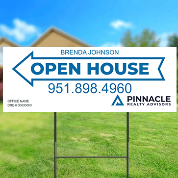 9x24 OPEN HOUSE SIGN #1 - PINNACLE REALTY ADVISORS - Estate Prints