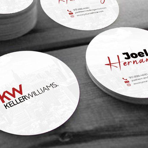 CIRCLE BUSINESS CARD FRONT/BACK #20 - KELLER WILLIAMS - Estate Prints