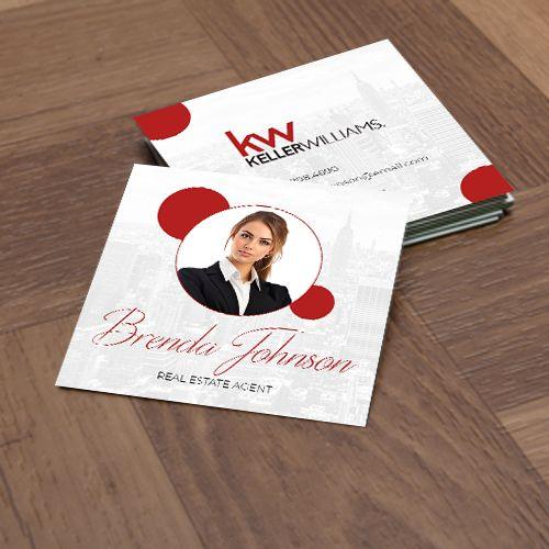 3x3 SQUARE BUSINESS CARD FRONT/BACK #24 - KELLER WILLIAMS - Estate Prints