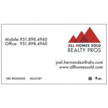 BUSINESS CARD FRONT/BACK #1 - ALL HOMES SOLD - Estate Prints