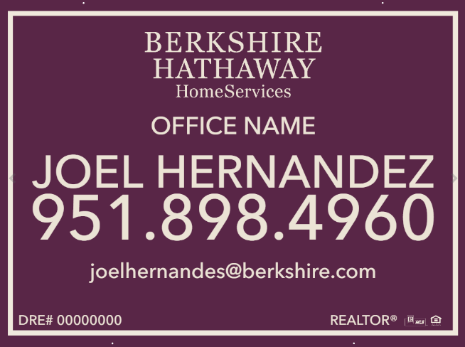 Berkshire Hathaway burgundy sign design