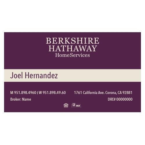 BUSINESS CARD #2 - BERKSHIRE HATHAWAY - Estate Prints