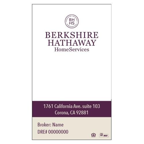 BUSINESS CARD FRONT/BACK #6 - BERKSHIRE HATHAWAY - Estate Prints