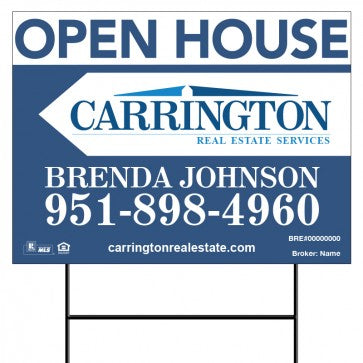 18x24 OPEN HOUSE #1 - CARRINGTON REAL ESTATE