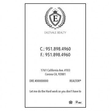 BUSINESS CARD FRONT/BACK #7 - EASTVALE REALTY - Estate Prints