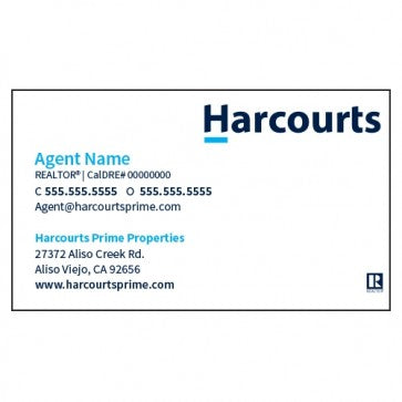 BUSINESS CARD FRONT/BACK #1 - HARCOURTS PRIME PROPERTIES