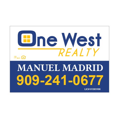 12x18 WINDOW CLING #1 - ONE WEST REALTY
