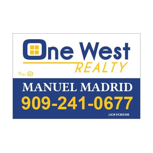 12x18 WINDOW CLING #1 - ONE WEST REALTY - Estate Prints