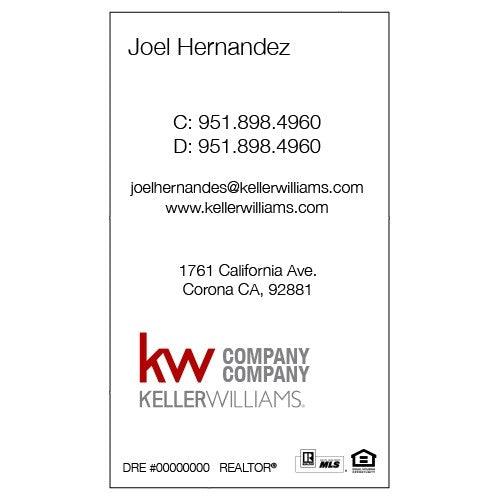 BUSINESS CARD FRONT/BACK #15 - KELLER WILLIAMS - Estate Prints