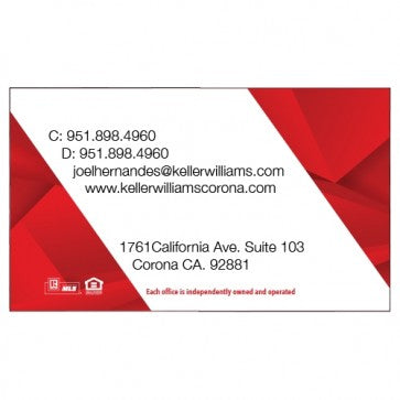 BUSINESS CARD FRONT/BACK #6 - KELLER WILLIAMS