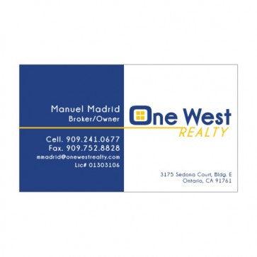 BUSINESS CARD FRONT/BACK #2 - ONE WEST REALTY - Estate Prints