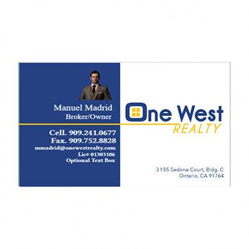 BUSINESS CARD FRONT/BACK #1 - ONE WEST REALTY - Estate Prints